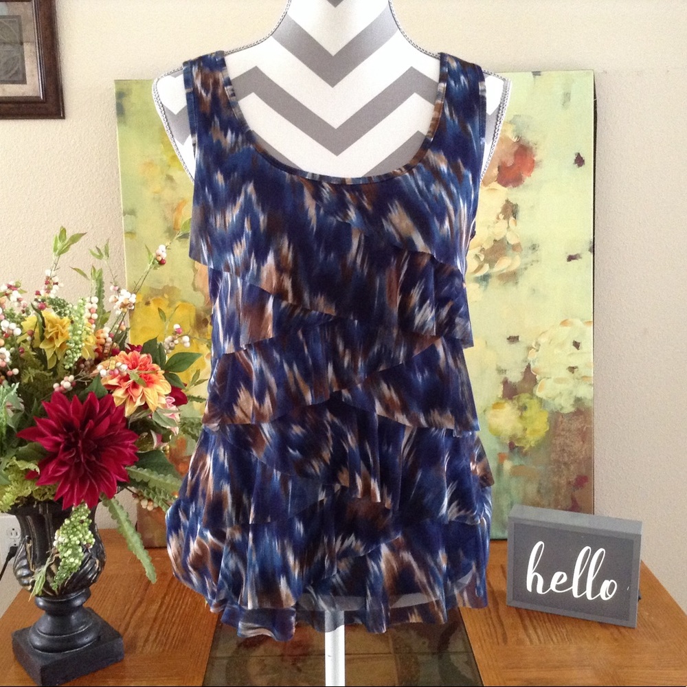 Roz and Ali Sleeveless Waterfall Blouse